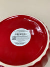 RED RIBBED ROUND DISH