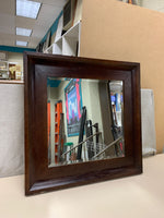 THICK BROWN WOOD FRAME MIRROR