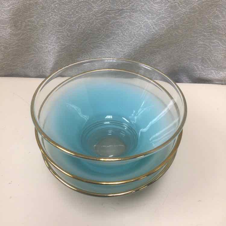 3 GOLD RIM MCM BOWLS