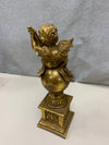 GOLD CHERUB W INSTRUMENT DECOR