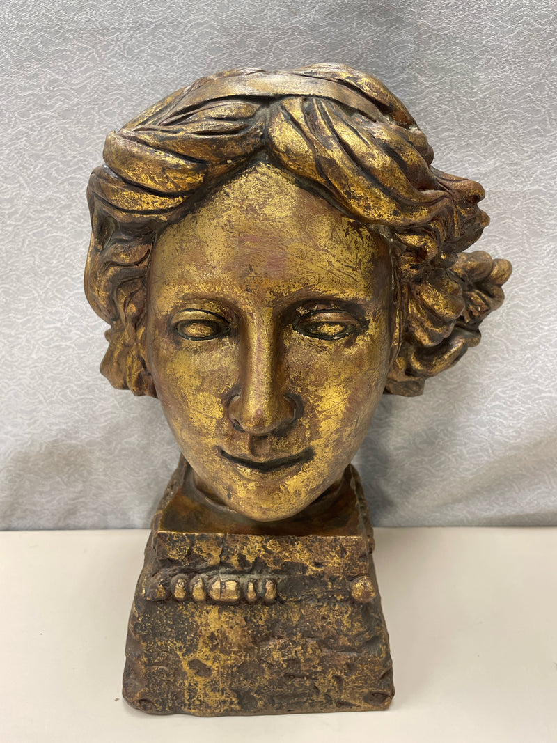 GOLD WOMAN HEAD BUST