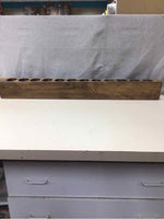 LONG BROWN WOODEN CANDLE STAND