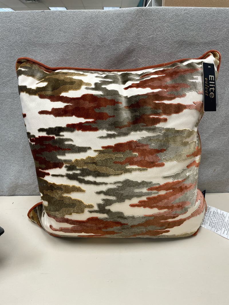 ORANGE BROWN WHITE PILLOW