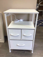 WHITE CLOTH MULTI-DRAWER NIGHTSTAND