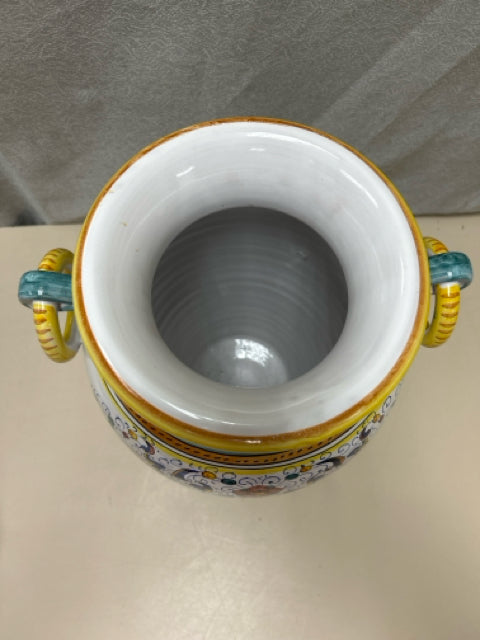 BLUE YELLOW ITALIAN VASE