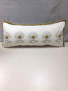 CREAM W/GOLD TRIM FLOWER PILLOW