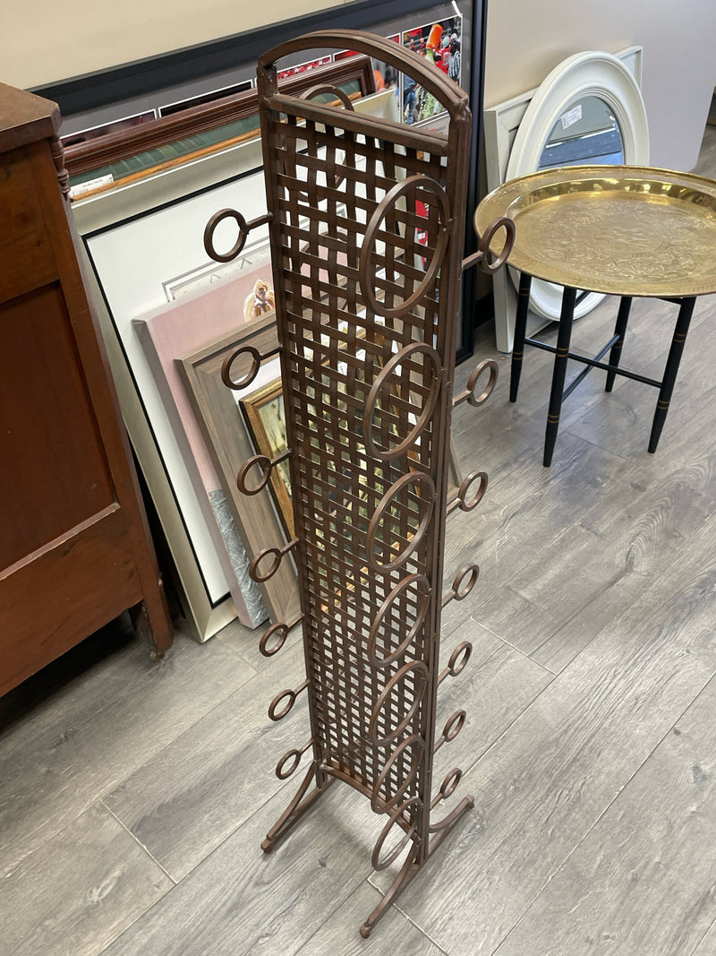 BROWN METAL WINE RACK FLOOR STANDING