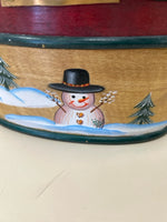 WINTER THEME WOOD BASKET