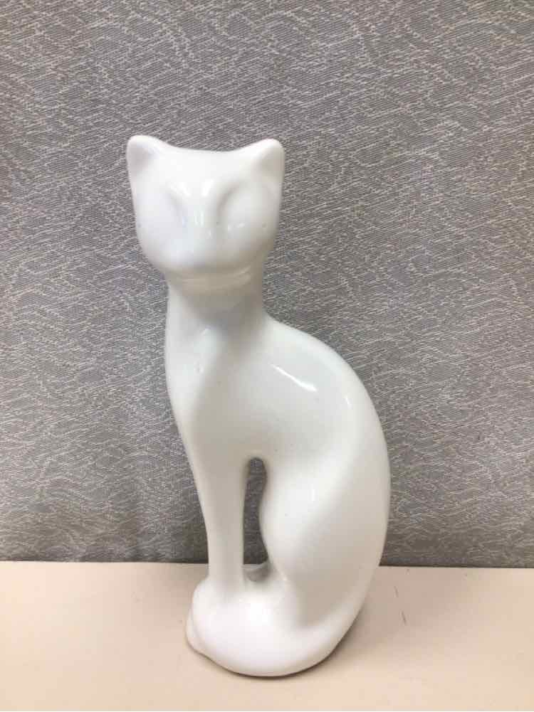 WHITE CAT FIGURINE