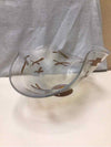 1980'S BROWN CLEAR RIPPLE GLASS BOWL