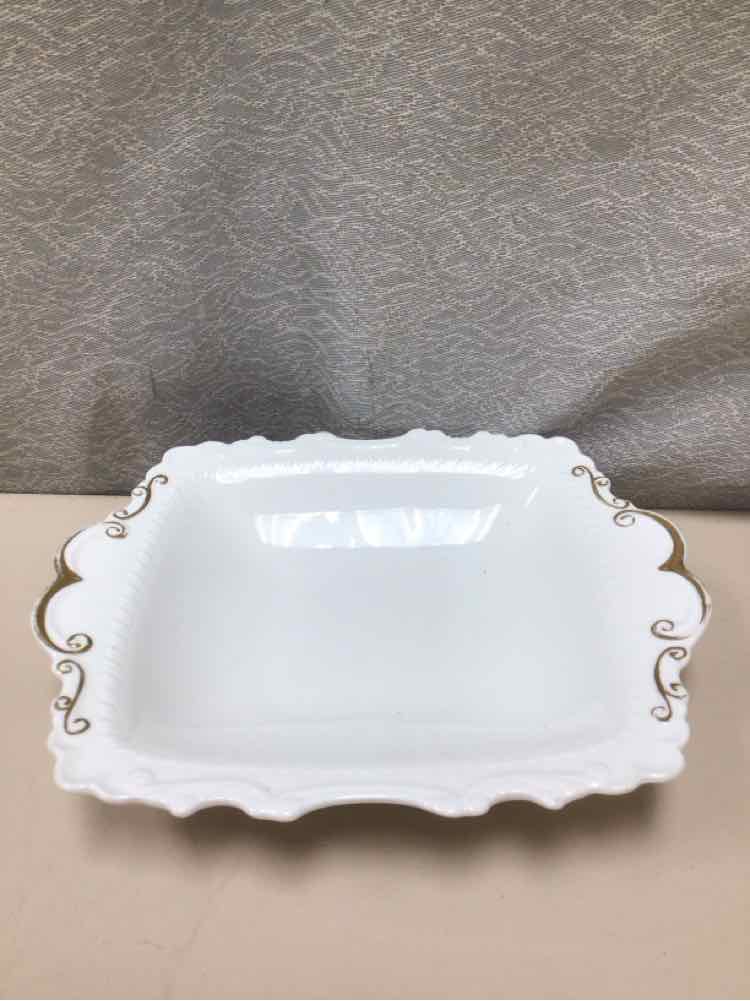 WHITE/GOLD SMALL DISH