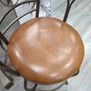 2 30" METAL BROWN LEATHER SWIVEL BAR STOOLS