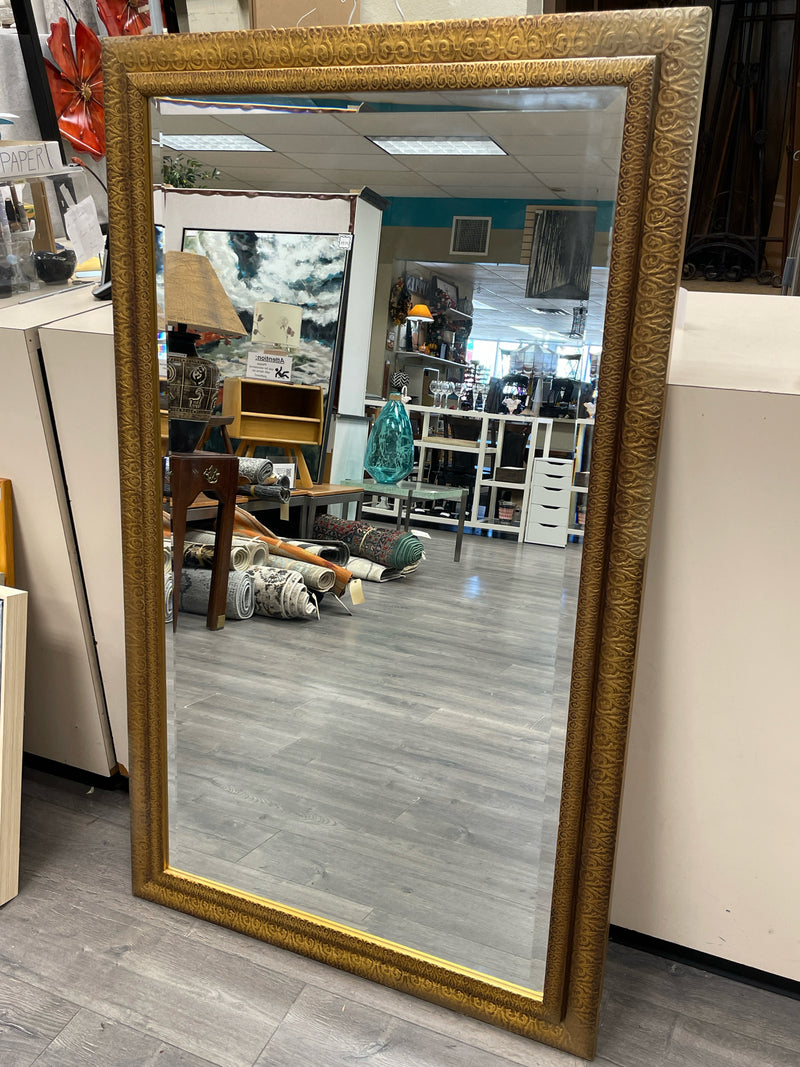 TALL GOLD FRAME WOOD MIRROR