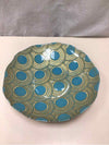 TURQUOISE GOLD GLASS BOWL
