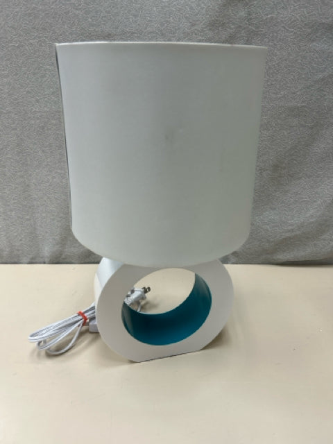 WHITE W/BLUE TABLE LAMP