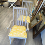 2 GRAY/YELLOW CAPTAIN'S CHAIRS