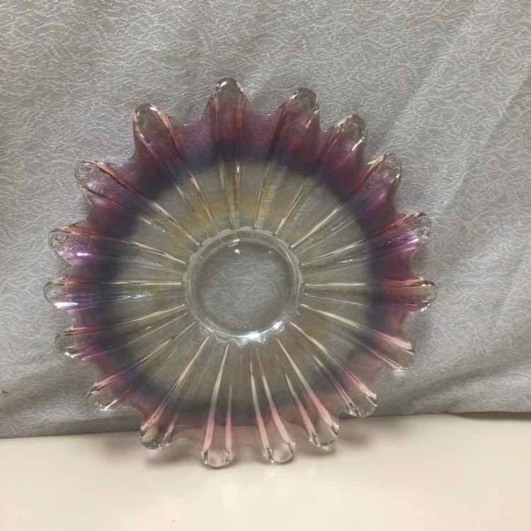 PURPLE PRESSED GLASS DISH
