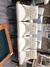 4 WHITE RIVETED DINING CHAIRS