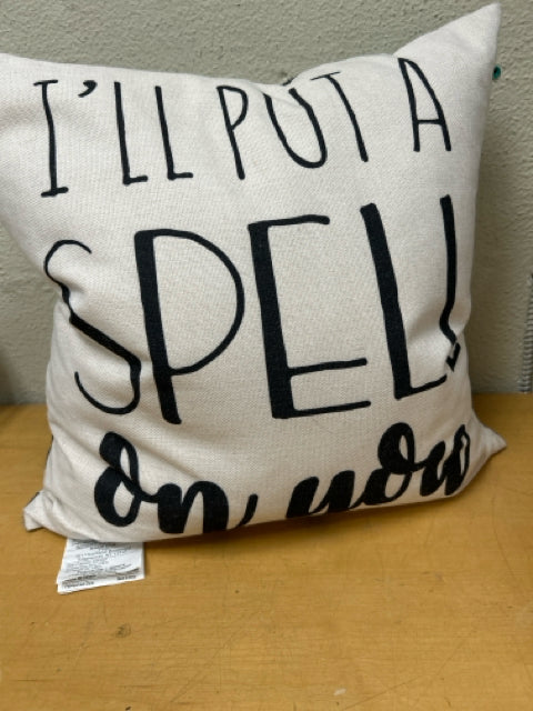 BLACK WHITE "SPELL ON YOU" PILLOW