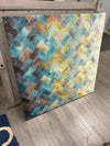 BLUE GREEN GEOMETRIC CANVAS
