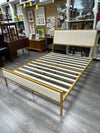 WHITE CUSHION GOLD HEAD/FOOT BOARD