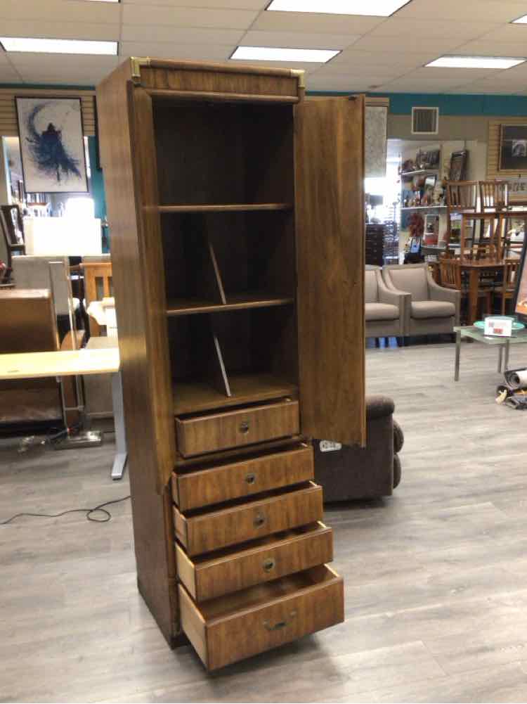ASIAN INSPIRED CABINET W/DRAWERS & SHELVING