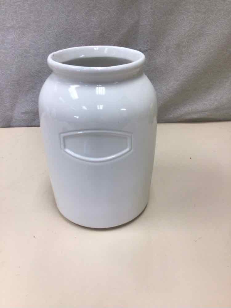 TALL CREAM CERAMIC JAR