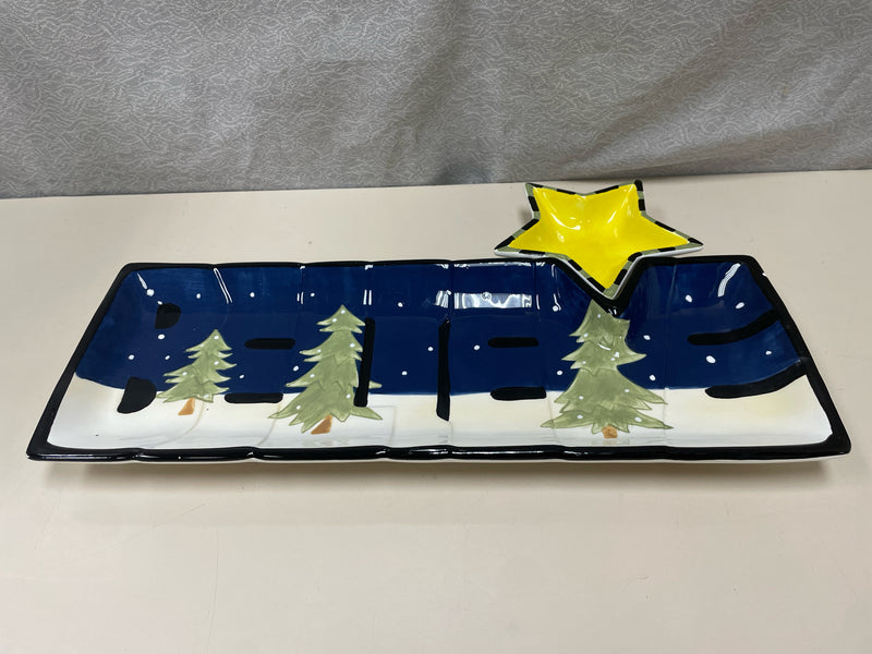 XMAS TREES PLATE W/STAR DISH