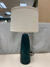 PHTHALO GREEN BASE BEIGE SHADE LAMP