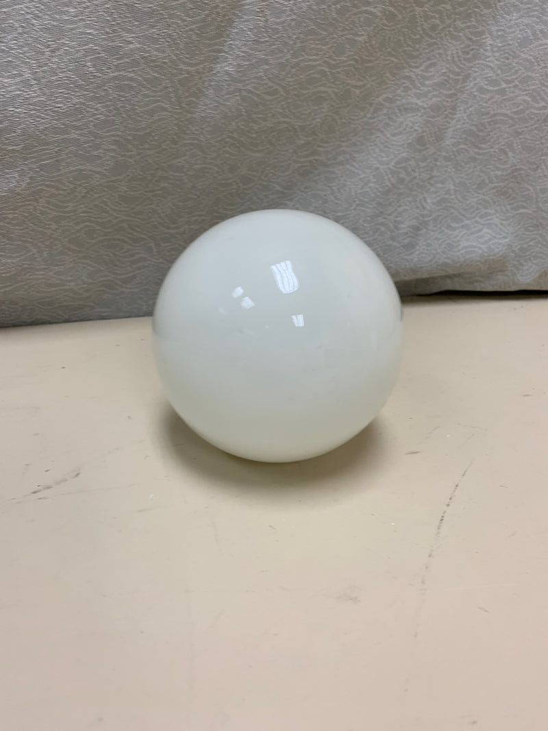 WHITE GLASS DECOR BALL