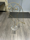 BRASS WIRE OWL SCULPTURE W/CRUSHED METAL