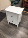 WHITE LAMINATE 2-DRAWER NIGHTSTAND