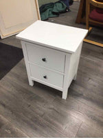 WHITE LAMINATE 2-DRAWER NIGHTSTAND