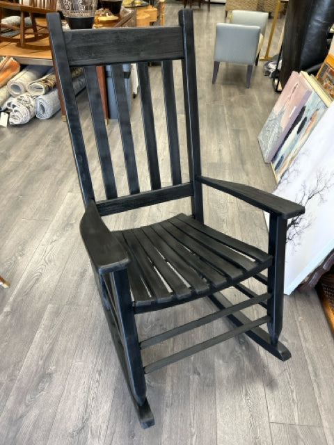 BLACK WOOD ROCKING CHAIR