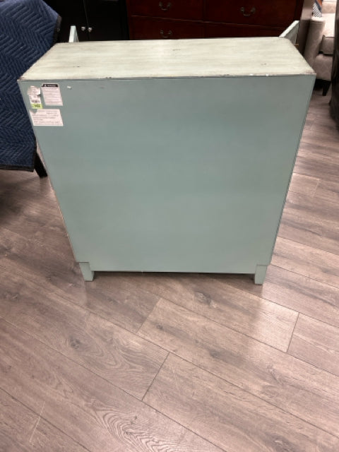 GREEN WOOD GLASS CABINET