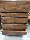 TALL CARVED WOOD 5 DRAWER DRESSER