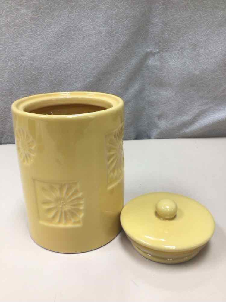 YELLOW CERAMIC KITCHEN CANISTER
