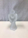 FROSTED GLASS ANGEL CANDLE HOLDER