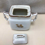 VINTAGE TEA LEAF SUGAR BOWL W/LID