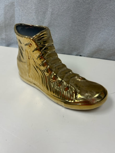 GOLD CERAMIC SHOE PLANTER