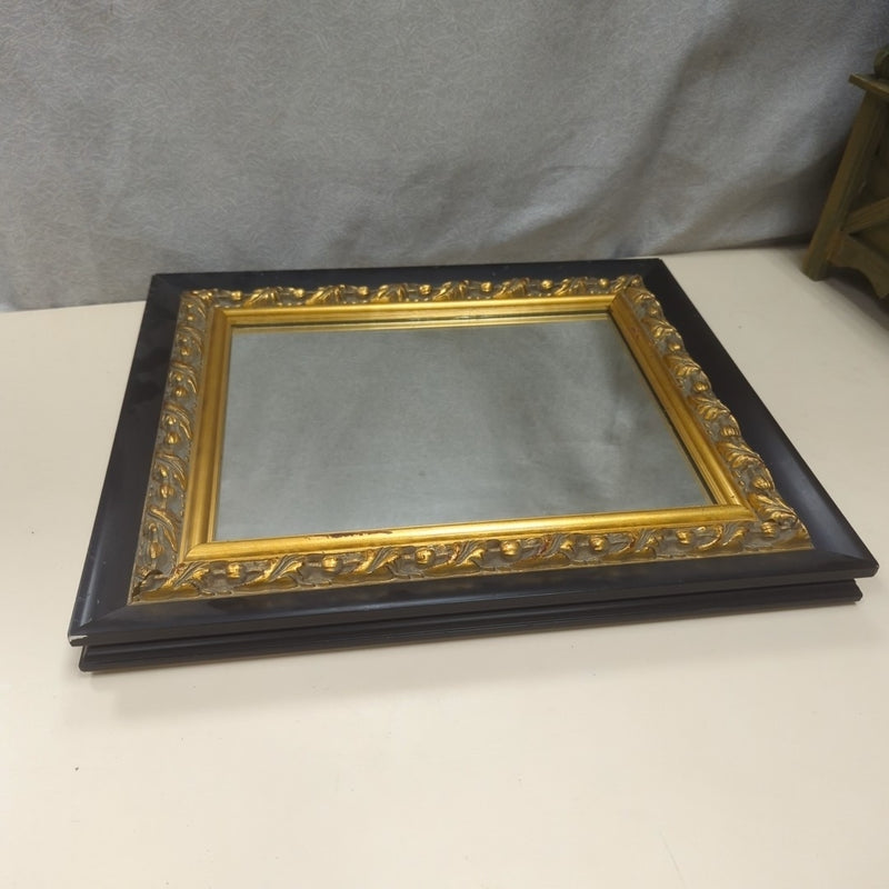 BLACK/GOLD FRAME MIRROR