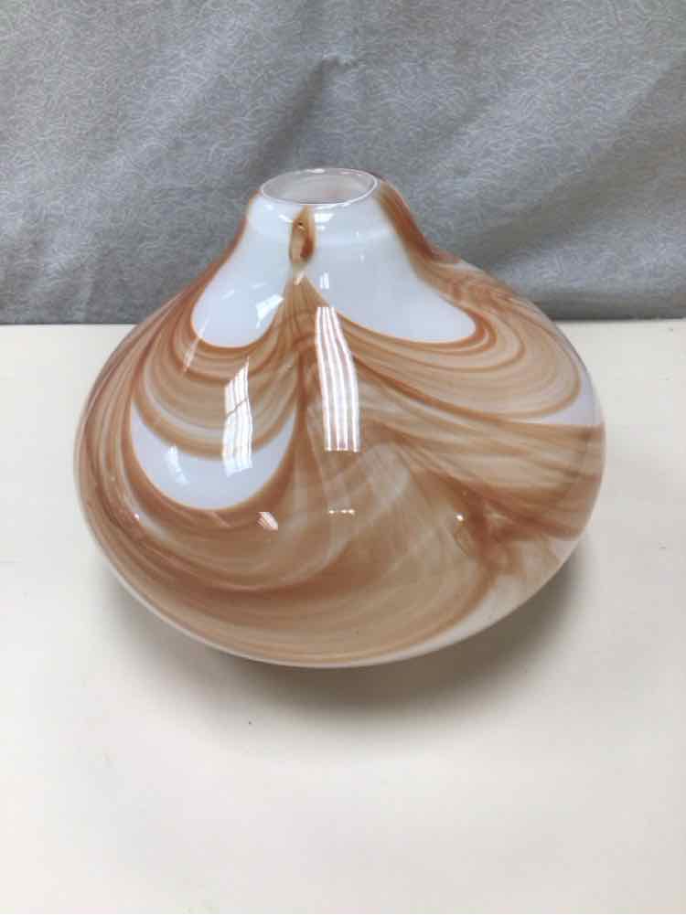 ORANGE SWIRL GLASS VASE