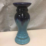 2 TONE BLUE CERAMIC TALL CNDL HLDR