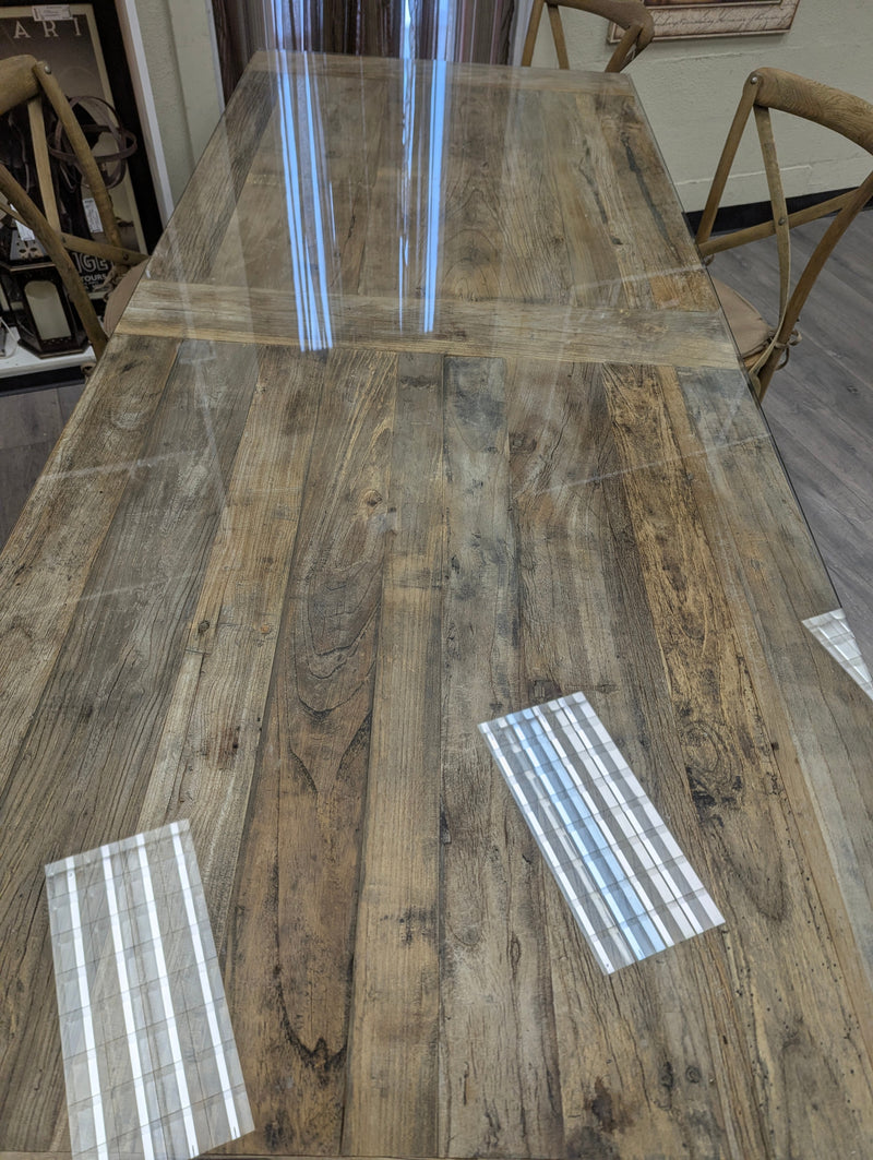 LONG INDUSTRIAL WOOD/METAL TABLE