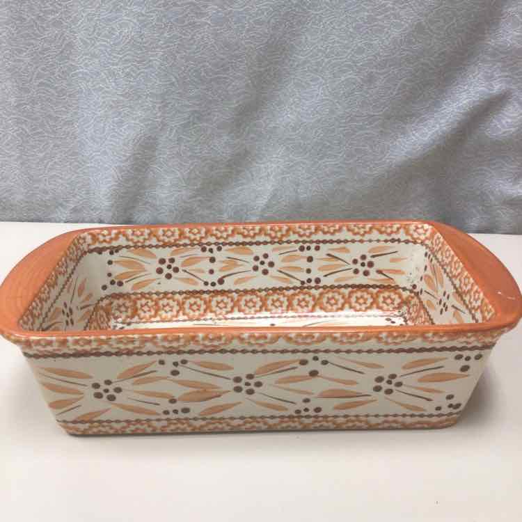 ORANGE/BROWN CERAMIC PAN