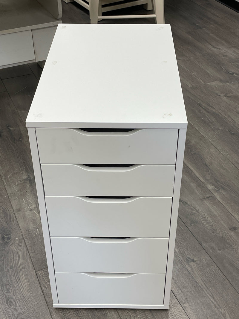 WHITE TALL 5 DRAWER ORGANIZER