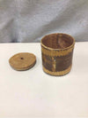 SMALL WOODEN POT W/LID