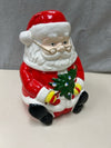 CERAMIC SANTA LIDDED JAR