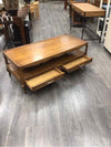 WOOD 2-TIER COFFEE TABLE W/2 DRAWERS