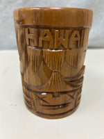 WOOD CARVED MUG